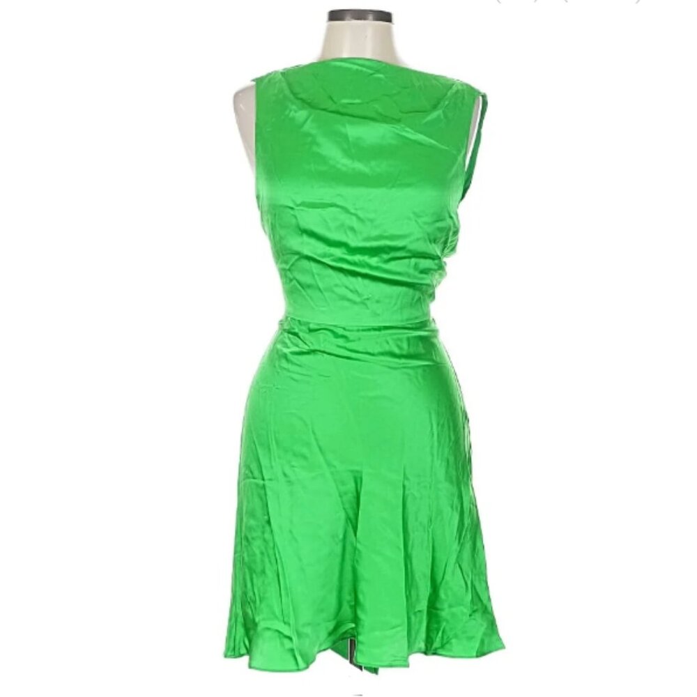 Amanda Uprichard Tie Back Cocktail Dress in Green